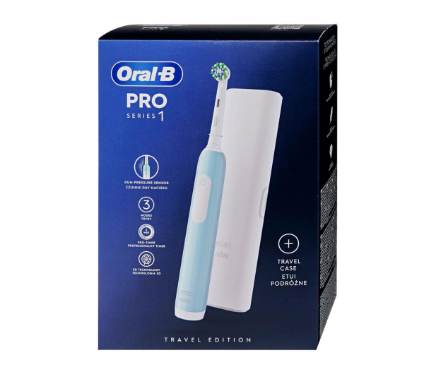 Oral-B Szczoteczka rotacyjna Pro1 (karaibski błękit, z etui) - 1369084 - zdjęcie 2